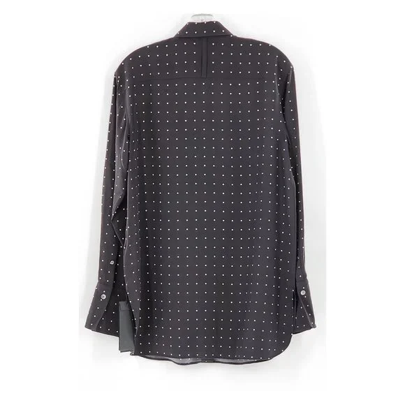 JOSEPH NWT Brooks Silk Black / Ivory Polka Dot Shirt - Picture 7 of 13